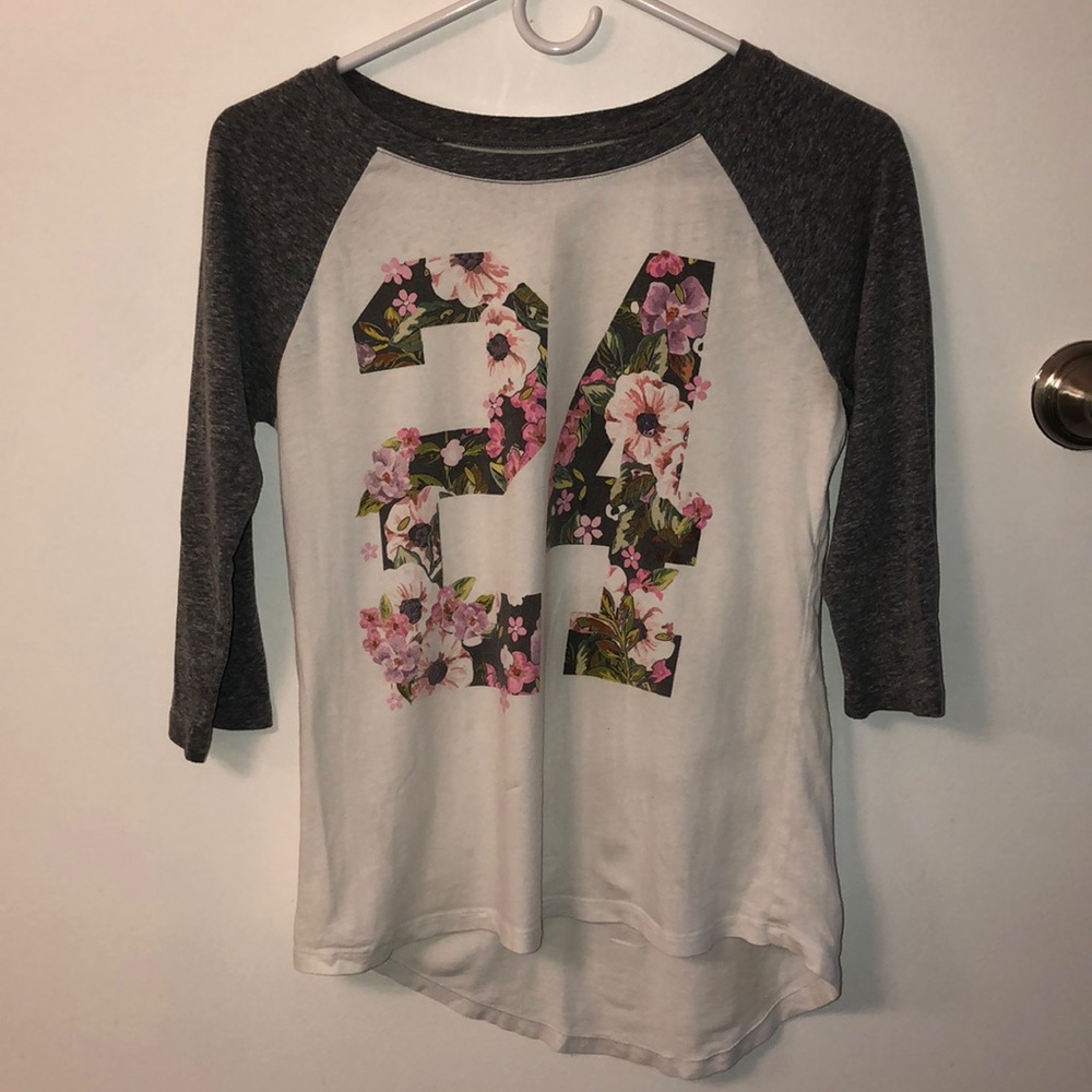 Hybrid Apparel 24 Floral Baseball Shirt